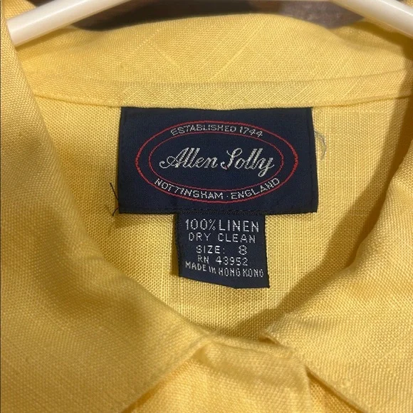 Vintage Allen Lolly yellow linen dress - Picture 8 of 8